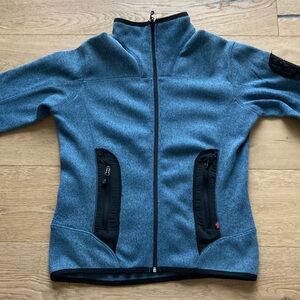 Women's Blue and Black Nordic Fleece Jacket